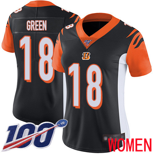 Cincinnati Bengals Limited Black Women A J  Green Home Jersey NFL Footballl #18 100th Season Vapor Untouchable